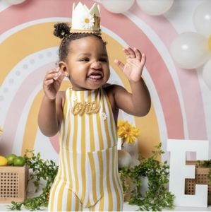 Groovy Jumpsuit Boho Smash First Birthday Outfit Stripes Clothes Romper